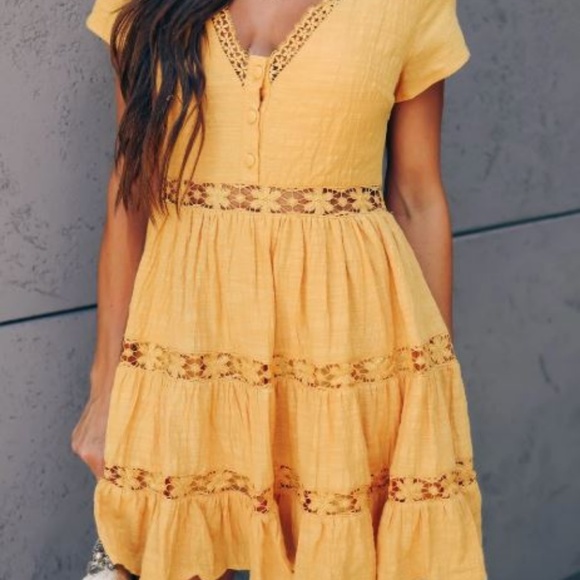 VICI WINNIE CROCHET TIERED BABYDOLL DRESS - Picture 2 of 7